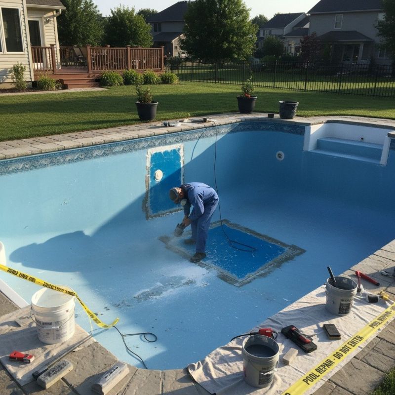 Pool Underwater Patch Repair detail