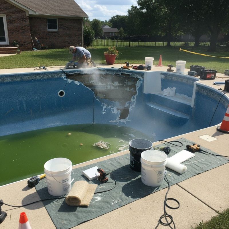 Pool Underwater Patch Repair detail